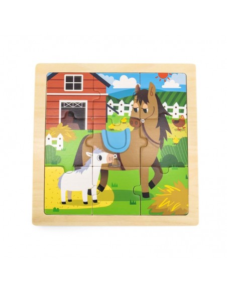 2 Puzles 9 piezas Pato - Caballo