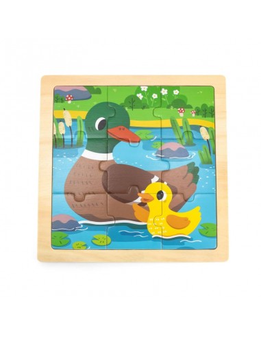 2 Puzles 9 piezas Pato - Caballo