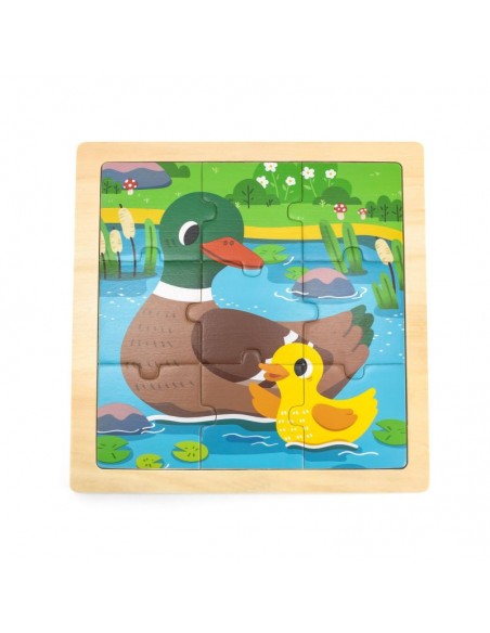 2 Puzles 9 piezas Pato - Caballo