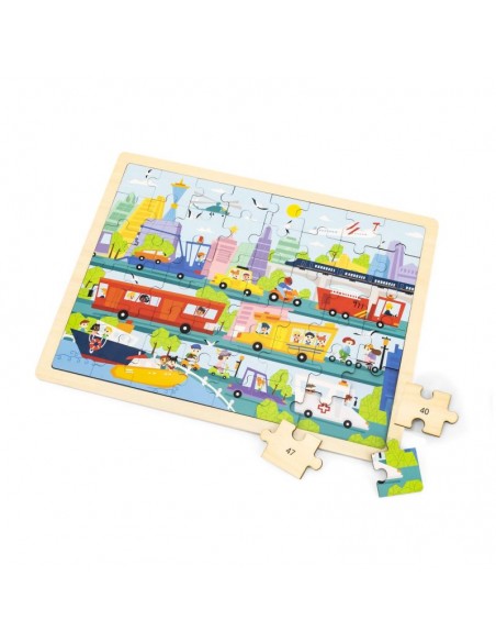 Puzles 48 piezas transportes