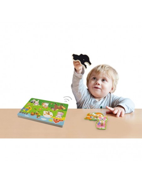 Encaje sonidos animales granja