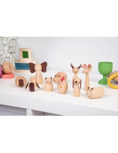 Animales de madera natural - 10 piezas 2
