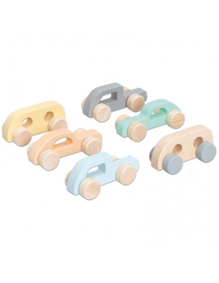 Coches madera 6 unidades