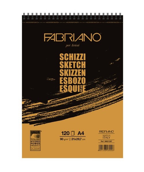 Bloc espiral esbozo A4 marfil 120 hojas.