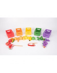 Cosedores frutas y verduras madera