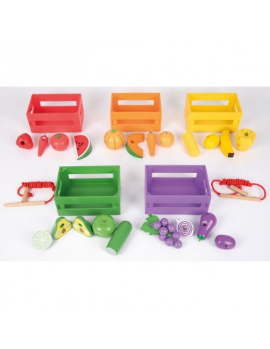 Cosedores frutas y verduras madera