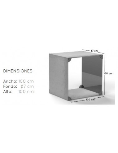 Rectángulo con espejo 100x87x100 cm