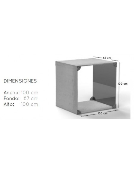 Rectángulo con espejo 100x87x100 cm