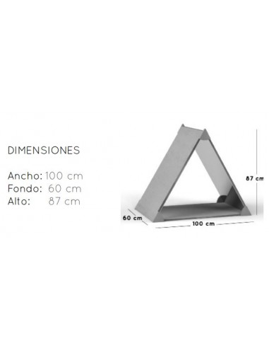 Pirámide con espejo 100x60x87 cm