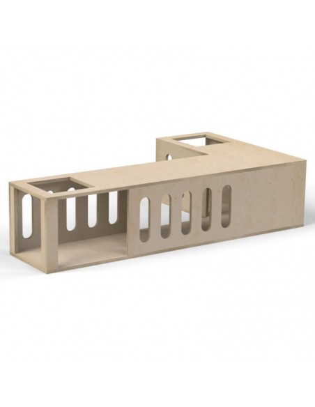 Túnel - Laberinto L con espejo 180x100x42 cm