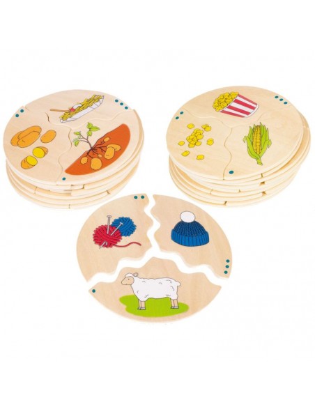 Puzle 3 piezas proceso producción