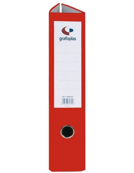 Archivador plástico rojo tamaño folio lomo 55 mm