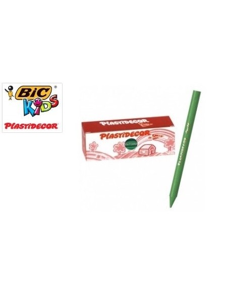 Caja 25 ceras unicolor Plastidecor verde