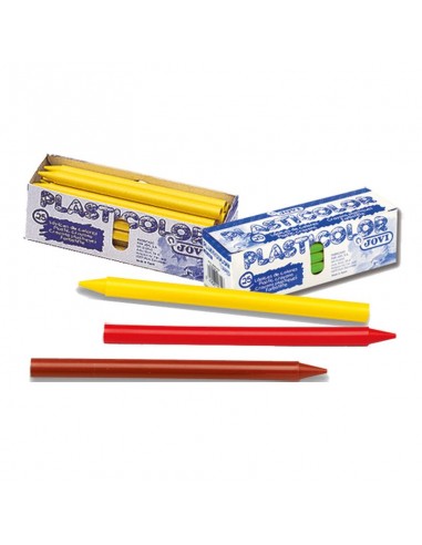 Caja 25 ceras unicolor Plasticolor marrón oscuro