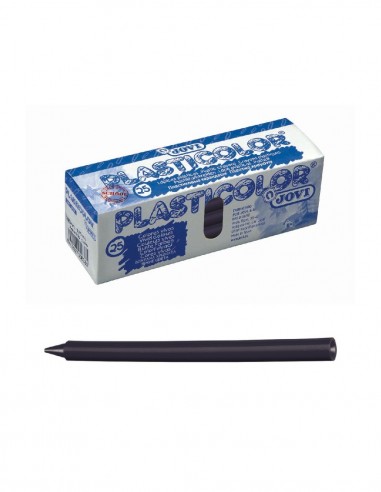 Caja 25 ceras unicolor Plasticolor negro