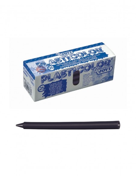 Caja 25 ceras unicolor Plasticolor negro