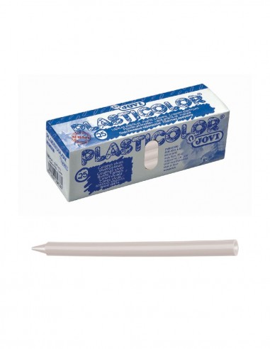 Caja 25 ceras unicolor Plasticolor blanco