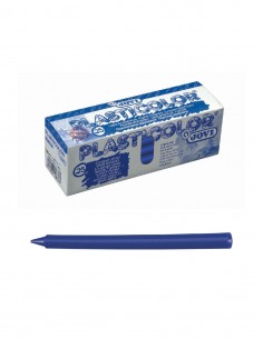 Caja 25 ceras unicolor Plasticolor azul oscuro 2