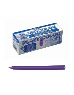 Caja 25 ceras unicolor Plasticolor violeta 2