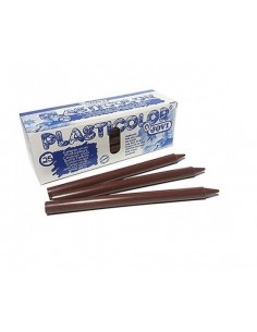 Caja 25 ceras unicolor Plasticolor marrón oscuro 2