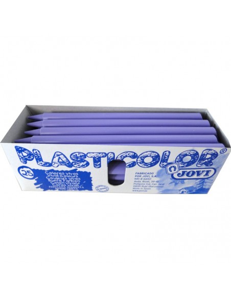 Caja 25 ceras unicolor Plasticolor lila