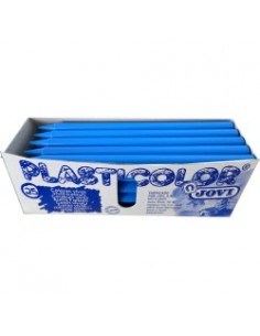 Caja 25 ceras unicolor Plasticolor azul claro