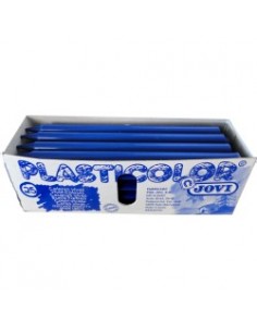 Caja 25 ceras unicolor Plasticolor azul oscuro