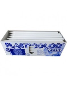 Caja 25 ceras unicolor Plasticolor blanco