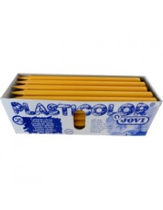 Caja 25 ceras unicolor Plasticolor oro