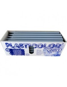 Caja 25 ceras unicolor Plasticolor plata