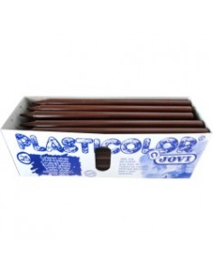 Caja 25 ceras unicolor Plasticolor marrón oscuro