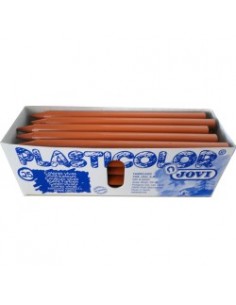 Caja 25 ceras unicolor Plasticolor marrón
