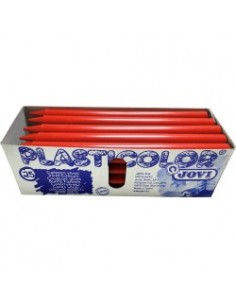 Caja 25 ceras unicolor Plasticolor rojo