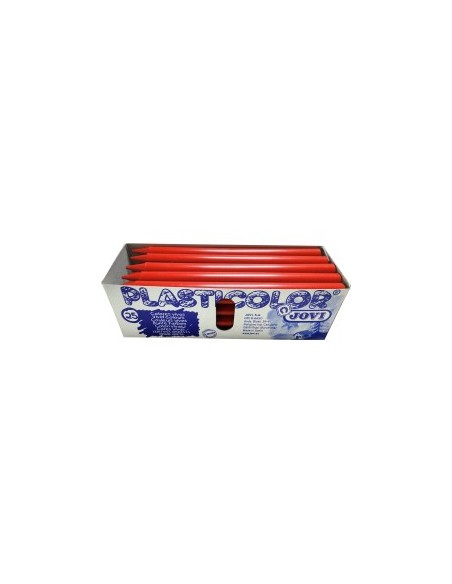 Caja 25 ceras unicolor Plasticolor rojo