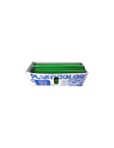Caja 25 ceras unicolor Plasticolor verde claro