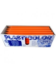 Caja 25 ceras unicolor Plasticolor naranja