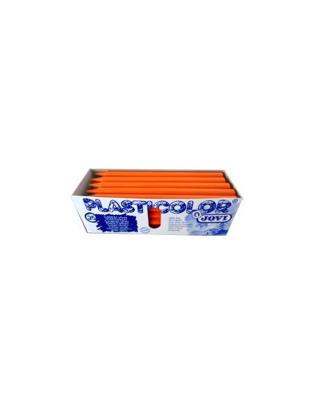 Caja 25 ceras unicolor Plasticolor naranja