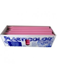 Caja 25 ceras unicolor Plasticolor rosa