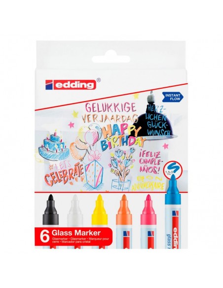Set 6 colores surtidos rotulador Edding 95