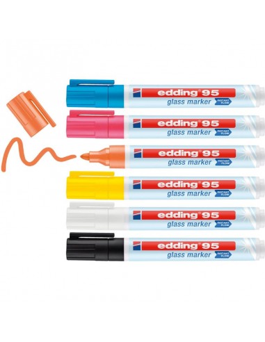Set 6 colores surtidos rotulador Edding 95