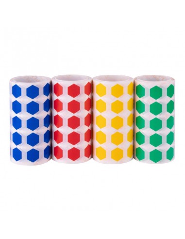 Pack rollos gomets hexágonos 20 mm. 4 colores surtidos Apli
