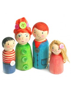 Pack de 8 figuras familia madera 2