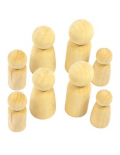 Pack de 8 figuras familia madera