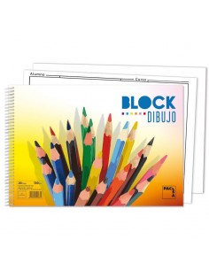 Bloc de dibujo liso sin recuadro 130 grs. 20 hojas