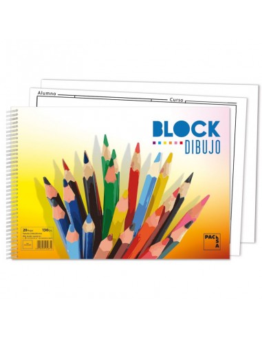 Bloc de dibujo liso sin recuadro 130 grs. - 20...