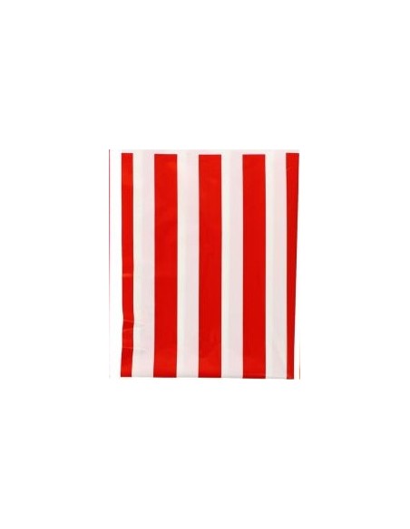 Paquete 5 bolsas plástico disfraces payaso rayas 65x90 cm.