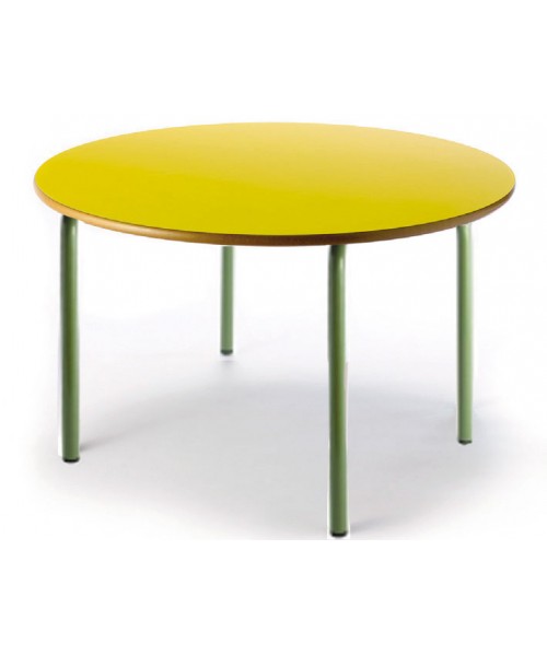 Mesa redonda 120 cm. de ø. Patas verdes - 60 cm. de alto 2
