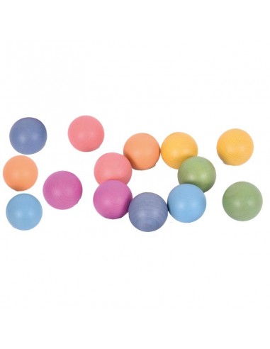 14 Bolas 5 cm. de Ø maderas de colores -...