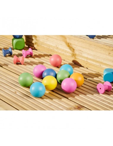 14 Bolas 5 cm. de Ø maderas de colores -...