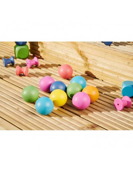 14 Bolas 5 cm. de Ø maderas de colores - Montessori